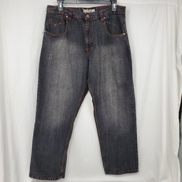 Evolution In Design Relaxed Blue Jeans Mens 36x32 - Picture 3 of 14